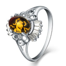 足金鑲嵌與銀鑲琥珀戒指 價(jià)格、廠家、圖片全解析